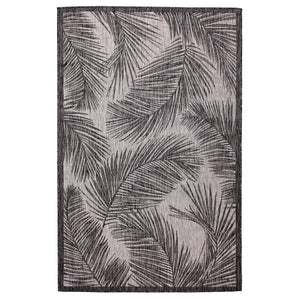 Trans-Ocean Liora Manne Carmel Fronds Casual Indoor/Outdoor Power Loomed 87% Polypropylene/13% Polyester Rug Black 7'10" x 9'10"