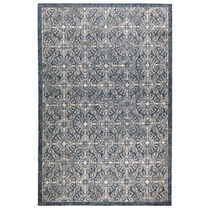 Trans-Ocean Liora Manne Carmel Antique Tile Casual Indoor/Outdoor Power Loomed 87% Polypropylene/13% Polyester Rug Navy 7'10" x 9'10"