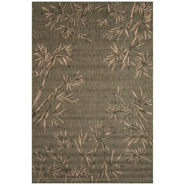 Trans-Ocean Liora Manne Carmel Bamboo Border Casual Indoor/Outdoor Power Loomed 87% Polypropylene/13% Polyester Rug Green 7'10" x 9'10"