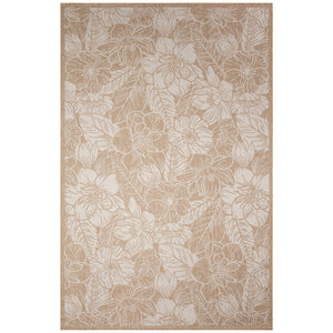 Trans-Ocean Liora Manne Carmel Botanical Casual Indoor/Outdoor Power Loomed 87% Polypropylene/13% Polyester Rug Sand 7'10" x 9'10"