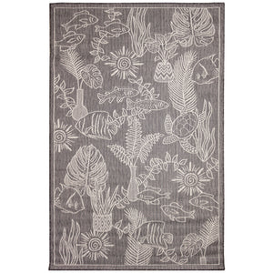 Trans-Ocean Liora Manne Carmel Collage Casual Indoor/Outdoor Power Loomed 87% Polypropylene/13% Polyester Rug Black 7'10" x 9'10"