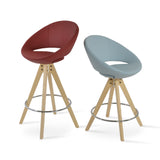 Crescent Pyramid Stools Set: Crescent Pyramid and One Dark Red Amd and One Skyblue PPM SOHO-CONCEPT-CRESCENT PYRAMID STOOLS-74630