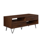 Walker Edison Croft Modern/Contemporary 42" 2-Drawer Coffee Table with Hairpin Legs CRFL1KDW