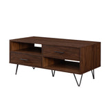 Walker Edison Croft Modern/Contemporary 42" 2-Drawer Coffee Table with Hairpin Legs CRFL1KDW