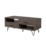 Walker Edison Croft Modern/Contemporary 42" 2-Drawer Coffee Table with Hairpin Legs CRFL1KSG