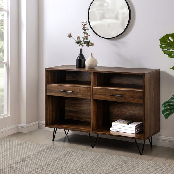 Walker Edison Croft Modern/Contemporary Hairpin Leg 2 Drawer Entry Console CRFL3KDW