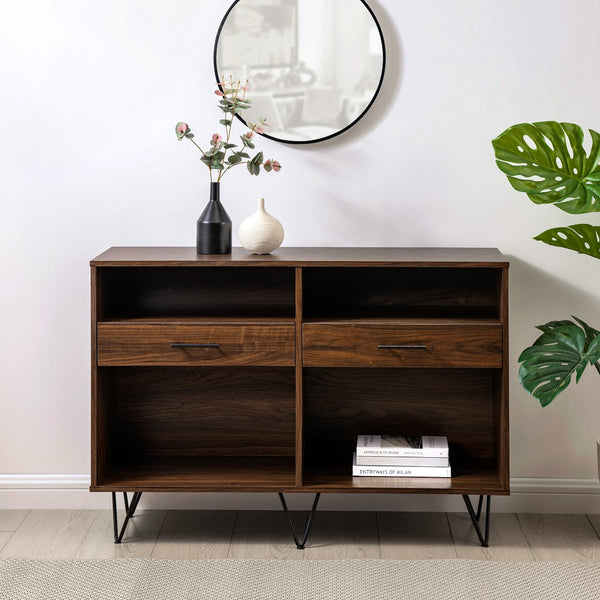 Walker Edison Croft Modern/Contemporary Hairpin Leg 2 Drawer Entry Console CRFL3KDW