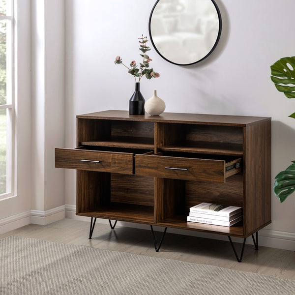 Walker Edison Croft Modern/Contemporary Hairpin Leg 2 Drawer Entry Console CRFL3KDW