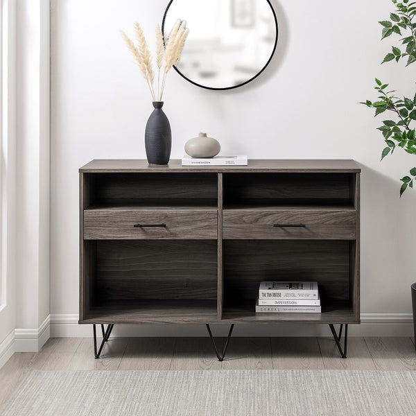 Walker Edison Croft Modern/Contemporary Hairpin Leg 2 Drawer Entry Console CRFL3KSG