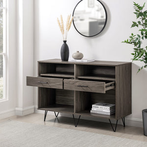Walker Edison Croft Modern/Contemporary Hairpin Leg 2 Drawer Entry Console CRFL3KSG