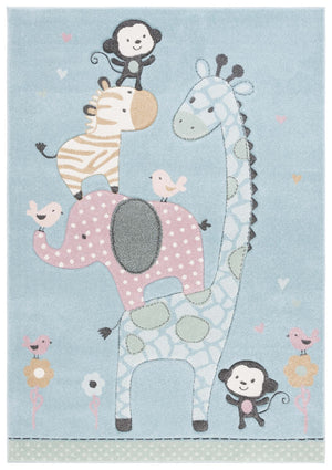 Safavieh Carousel Kids 120 Power Loomed Kids Rug Blue 8' x 10'