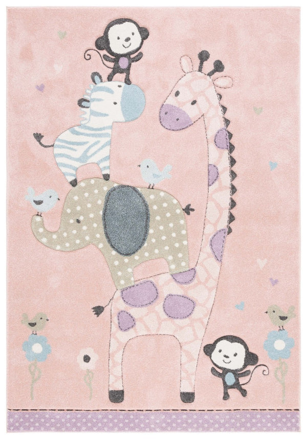 Safavieh Carousel Kids 120 Power Loomed Kids Rug Blush Pink 8' x 10'