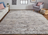 Conroe Luxe Abstract Hand Knot Accent Rug, Gunmetal/Silver Blue2ft x 3ft