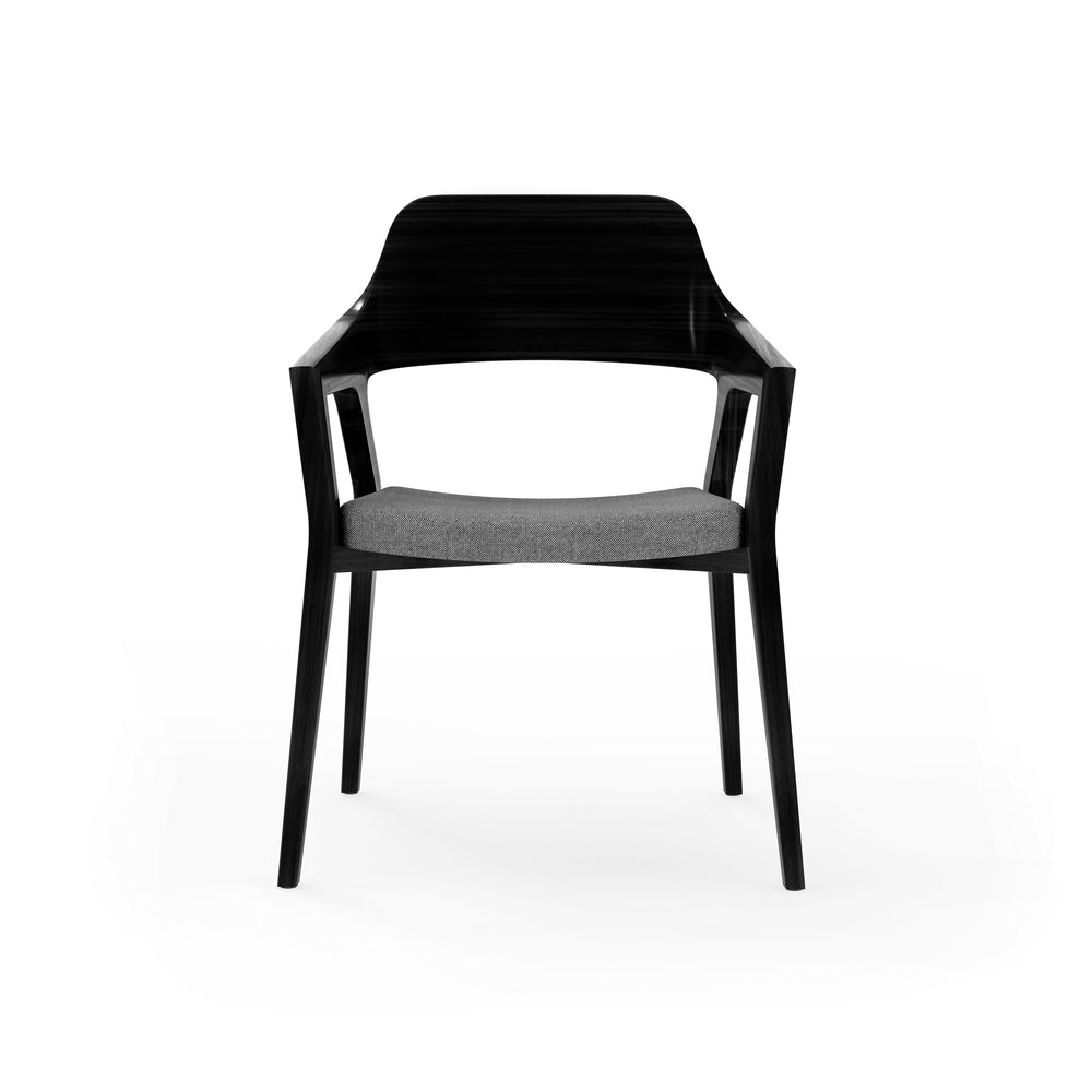 Beau Visitor Chair in Black with Seat in Gray - Set of 2