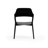 Beau Visitor Chair in Black with Seat in Gray - Set of 2