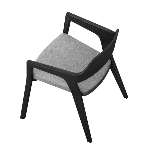 Beau Visitor Chair in Black with Seat in Gray - Set of 2