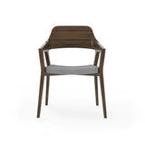 Beau Visitor Chair in Walnut with Seat in Gray - Set of 2