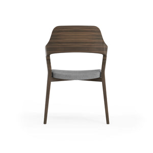 Beau Visitor Chair in Walnut with Seat in Gray - Set of 2