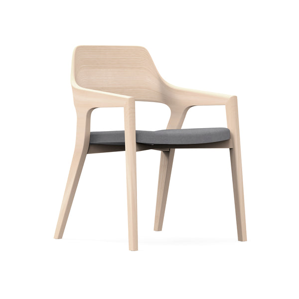 Beau Visitor Chair in Natural with Seat in Gray - Set of 2