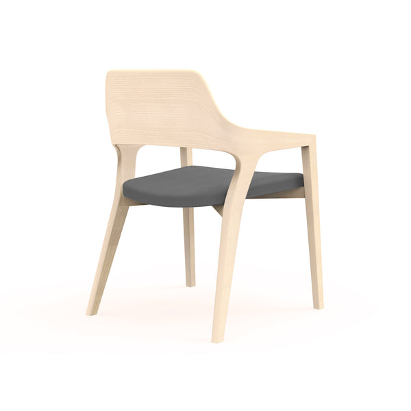 Beau Visitor Chair in Natural with Seat in Gray - Set of 2