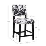 Corey Black Cow Print Counter Stool