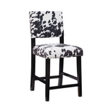 Corey Black Cow Print Counter Stool