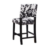 Corey Black Cow Print Counter Stool