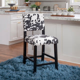 Corey Black Cow Print Counter Stool