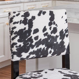 Corey Black Cow Print Counter Stool