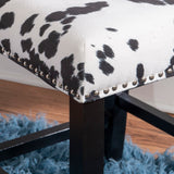 Corey Black Cow Print Counter Stool