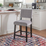 Corey Dark Gray Washed Velvet Counter Stool