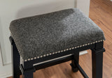Kennedy Black and White Tweed Backless Counter Stool
