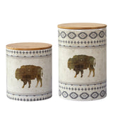 HiEnd Accents Free Spirit Canister Set CS183601 Multi Ceramic with bamboo lids 8.5x6x6