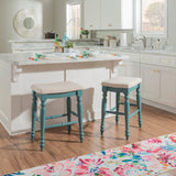 Marino Blue Backless Counter Stool