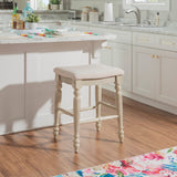 Marino White Wash Backless Counter Stool