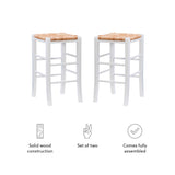 Gianna Backless Counter Stool White Set of 2