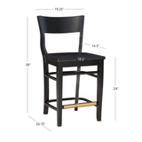 Chandler Counter Stl Wood Seat Blk Set 2
