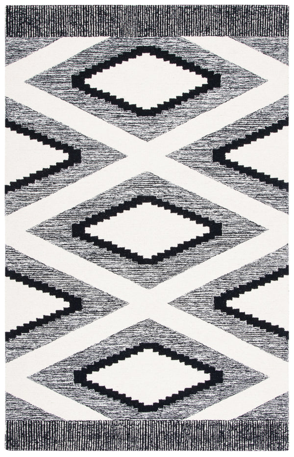 Safavieh Casbalanca 225 Hand Tufted Pile Content: 100% Wool Rug Ivory / Black Pile Content: 100% Wool CSB225Z-5