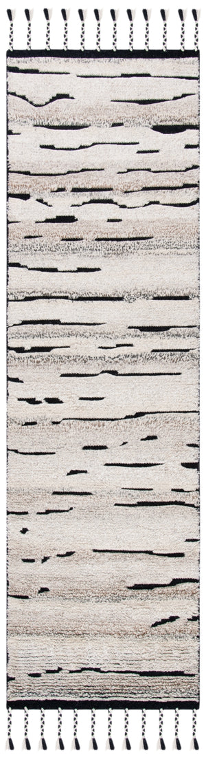 Casablanca 400 Hand Knotted 75% Wool 25% Viscose Bohemian Rug Charcoal / Ivory 75% Wool 25% Viscose CSB400A-28