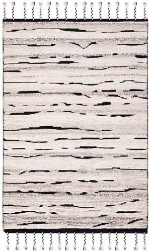 Casablanca 400 Hand Knotted 75% Wool 25% Viscose Bohemian Rug Charcoal / Ivory 75% Wool 25% Viscose CSB400A-4