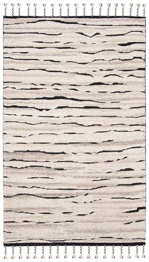 Casablanca 400 Hand Knotted 75% Wool 25% Viscose Bohemian Rug Charcoal / Ivory 75% Wool 25% Viscose CSB400A-5