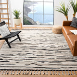 Casablanca 400 Hand Knotted 75% Wool 25% Viscose Bohemian Rug Charcoal / Ivory 75% Wool 25% Viscose CSB400A-8