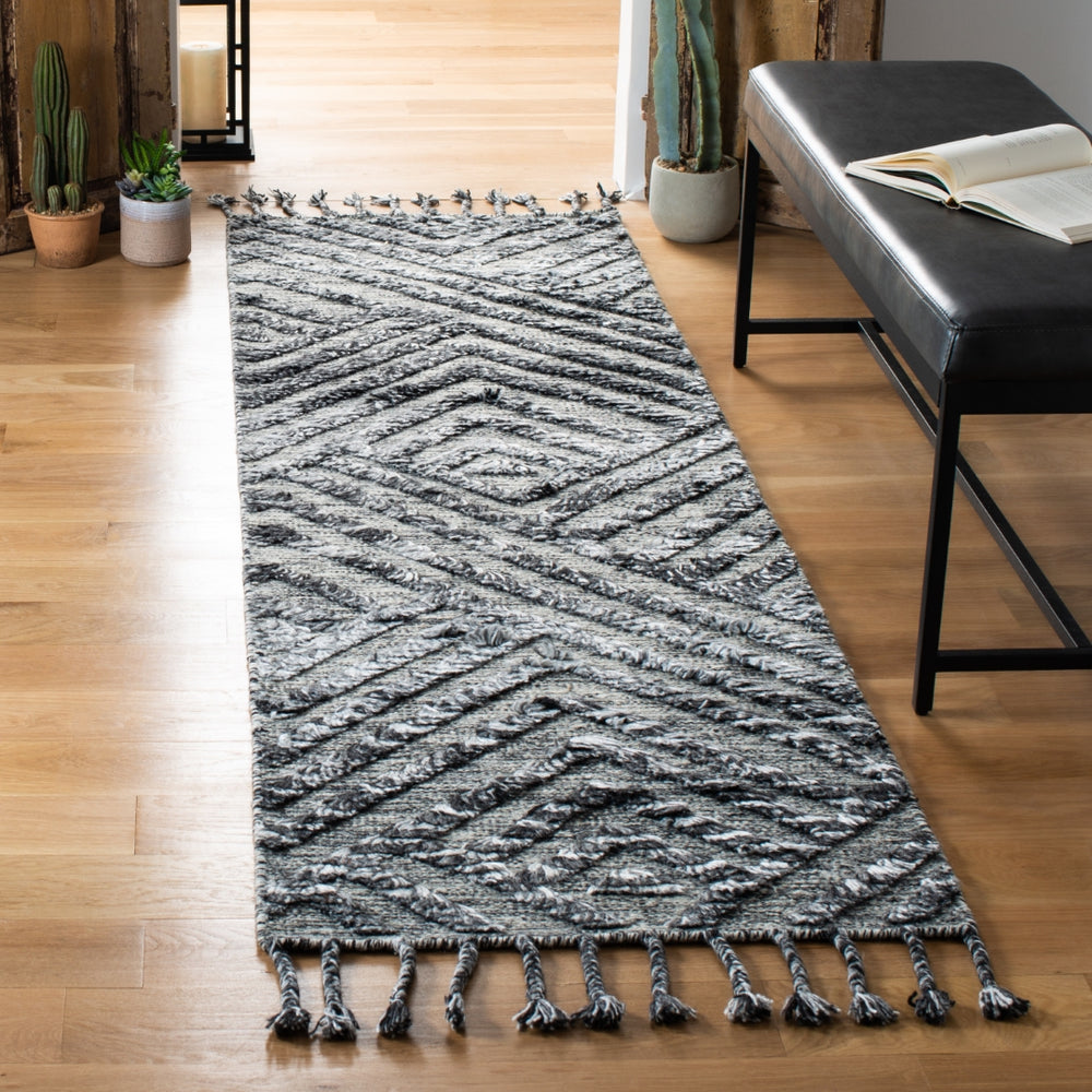 Casablanca 401 Hand Knotted 75% Wool 25% Viscose Bohemian Rug Charcoal 75% Wool 25% Viscose CSB401H-28