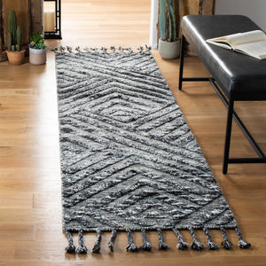 Casablanca 401 Hand Knotted 75% Wool 25% Viscose Bohemian Rug Charcoal 75% Wool 25% Viscose CSB401H-28