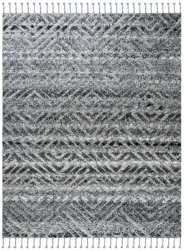 Casablanca 401 Hand Knotted 75% Wool 25% Viscose Bohemian Rug Charcoal 75% Wool 25% Viscose CSB401H-8