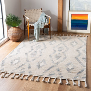 Casablanca 406 Hand Knotted 80% Wool 20% Viscose Bohemian Rug Grey / Ivory 80% Wool 20% Viscose CSB406A-5