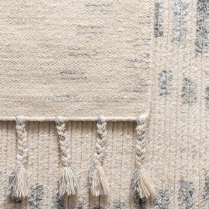 Casablanca 406 Hand Knotted 80% Wool 20% Viscose Bohemian Rug Grey / Ivory 80% Wool 20% Viscose CSB406A-5