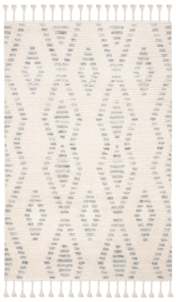 Casablanca 406 Hand Knotted 80% Wool 20% Viscose Bohemian Rug Grey / Ivory 80% Wool 20% Viscose CSB406A-5