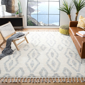 Casablanca 406 Hand Knotted 80% Wool 20% Viscose Bohemian Rug Grey / Ivory 80% Wool 20% Viscose CSB406A-8