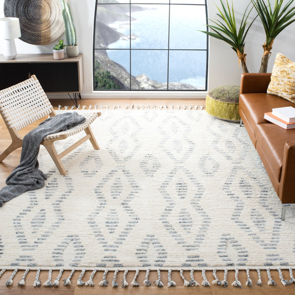 Casablanca 406 Hand Knotted 80% Wool 20% Viscose Bohemian Rug Grey / Ivory 80% Wool 20% Viscose CSB406A-8